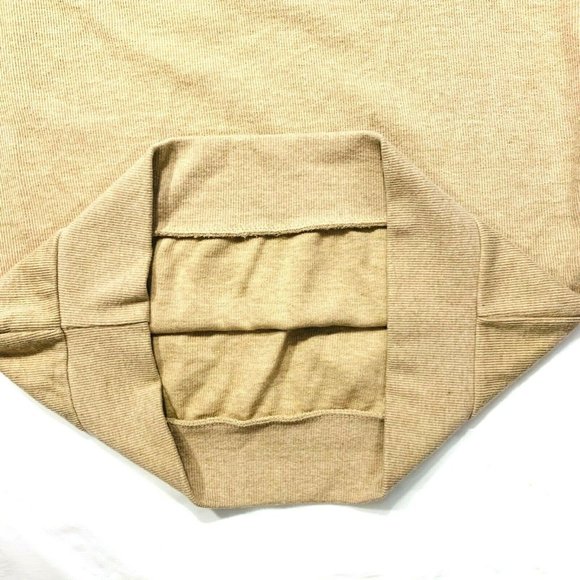 U.S. Polo Assn Sweater Pullover 1/4 Zip Mock Neck Knit Cotton Blend Beige M NWOT - Picture 9 of 12